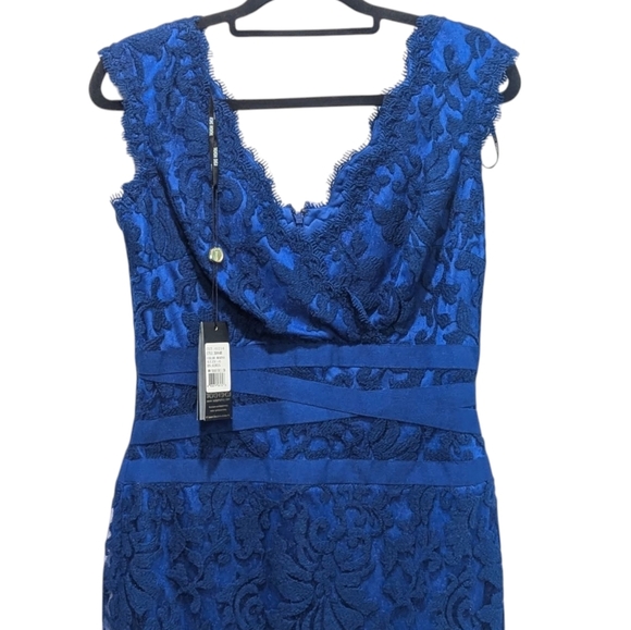 NWT Tadashi Shoji Embroidered Lace Marna Blue Cocktail Dress Size 6 - Picture 5 of 13